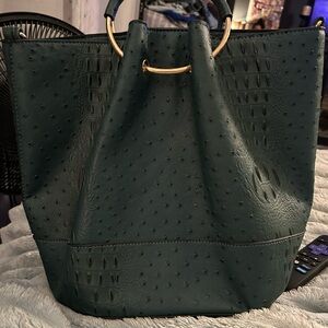 Cato Dark blue Green Textured Leather Tote Bag